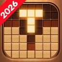 Wood Block 99 - Sudoku Puzzle app icon, wooden blocks on a grid