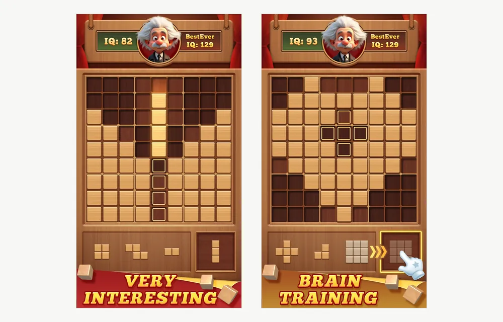Wood Block 99 - Sudoku Puzzle screenshots: wooden pieces placed on a nine by nine board